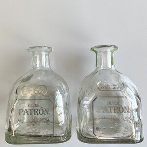 DIY 2 PATRON SILVER TEQUILA BOTTLES CRAFTING  GIFTS HEAVY DUTY 750 ml